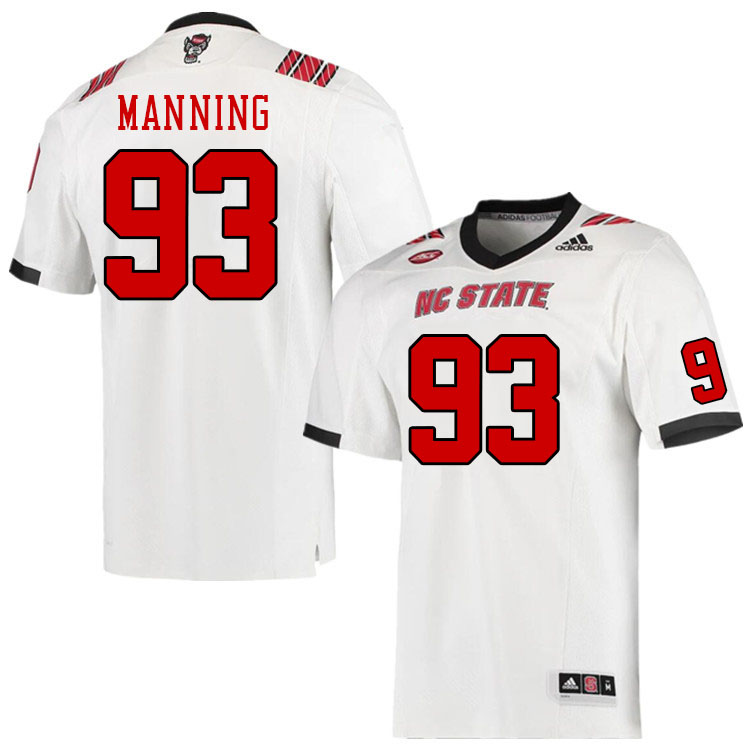Men #93 Chris Manning NC State Wolfpack College Football Jerseys Stitched Sale-White